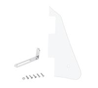 Banworks 1 Ply Les Paul Pickguard with Stainless Steel Bracket LP Pickguard Scratch Plate 2-Hole Electric Guitar Pickguard for USA Gibson Les Paul LP JT/HBTZ-01 White