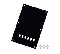Banworks 1-Ply ST Backplate 6-Hole Straight Edge Tremolo Cavity Cover | Electric Guitar Back Cover Scratch Plate for Chinese-Made Squier Stratocaster Strat ST JT/HGB-02 Black