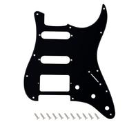 Banworks 1 Ply Strat HSS Pickguard 11-Hole Electric Guitar Pickguard SSH Scratch Plate for USA/Mexican Modern Style Standard Stratocaster ST JT/HB-02 Glossy Black