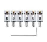 Banworks 10.5 mm/0.413 inch Modern Brass Guitar Roller Bridge Saddles Set 52.5 mm/2.070 inch String Spacing Saddles for Fender Strat ST Tele Electric Guitars Brass Pack of 6 JT/QM-15 Chrome