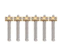Banworks 10.8mm (27/64") Bridge Saddles Small Barrel Brass Saddles Round Bridge Saddles for Telecaster Tele TL Electric Guitars 54mm (2-1/8") String Spacing Pack of 6 JT/QM-06 Chrome Screws