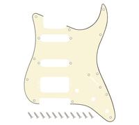 Banworks 11-Hole HSS Strat Pickguard 3-Screw Hole Round Corner Humbucking Mounting ST SSH Scratch Plate for USA/Mexican Fender Lonestar/Deluxe/Professional I Series Stratocaster JT/HB-23 3 Ply Cream