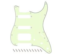 Banworks 11-Hole HSS Strat Pickguard 3-Screw Hole Round Corner Humbucking Mounting ST SSH Scratch Plate for USA/MX Fender Lonestar/Deluxe/Professional I Series Stratocaster JT/HB-23 3 Ply Mint Green