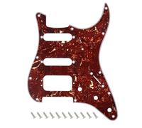 Banworks 11-Hole ST HSS Pickguard, Round Corner 3-Screw Humbucker Cutout | 4-Ply Electric Guitar Pickguard for USA/Mexican Modern Style Fender Stratocaster Strat ST JT/HB-23 Tortoiseshell