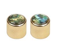 Banworks 18-Spline Metal Guitar Bass Control Knobs Metric 6 mm Speed Knob Dome Colorful Shell Top Knobs Hat for Squier Telecaster Tele Super Strat ST Electric Guitars Bass Pack of 2 JT/XN-15 Golden