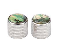 Banworks 18-Spline Metal Guitar Bass Control Knobs Metric 6 mm Speed Knob Dome Colorful Shell Top Knobs Hat for Squier Telecaster Tele Super Strat ST Electric Guitars Bass Pack of 2 JT/XN-15 Chrome