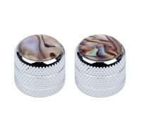 Banworks 18-Spline Metal Guitar Bass Control Knobs Metric 6 mm Speed Knob Dome Colorful Shell Top Knobs Hat for Squier Telecaster Tele Super Strat ST Electric Guitars Bass Pack of 2 JT/XN-16 Chrome