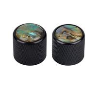 Banworks 18-Spline Metal Guitar Bass Control Knobs Metric 6 mm Speed Knob Dome Colorful Shell Top Knobs Hat for Squier Telecaster Tele Super Strat ST Electric Guitars Bass Pack of 2 JT/XN-15 Black