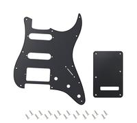 Banworks 1Ply Strat HSS Pickguard 11-Hole SSH Pickguard Scratch Plate with Backplate 6-Hole Trem Tremolo Cover Set for USA/Mexican Modern Style Standard Stratocaster ST JT/HB-09 Matt Black