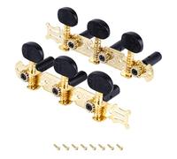 Banworks 3+3 Classical Guitar Tuners Machine Heads 3L3R Guitar Tuning Pegs Keys for Classical Guitars JT/JXQ-11-L Golden with Black Rubber