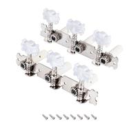 Banworks 3+3 Classical Guitar Tuners Machine Heads 3L3R Guitar Tuning Pegs Keys for Classical Guitars JT/JXQ-11-S Chrome with White Pearl Button