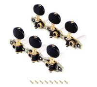 Banworks 3+3 Classical Guitar Tuners Machine Heads 3L3R Guitar Tuning Pegs Keys for Classical Guitars JT/JXQ-11-S Golden/Black with Black Button