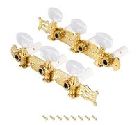 Banworks 3+3 Classical Guitar Tuners Machine Heads 3L3R Guitar Tuning Pegs Keys for Classical Guitars JT/JXQ-11-L Golden with White Pearl Round Button