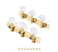 Banworks 3+3 Classical Guitar Tuners Machine Heads 3L3R Guitar Tuning Pegs Keys for Classical Guitars JT/JXQ-11-S Golden with White Pearl Round Button