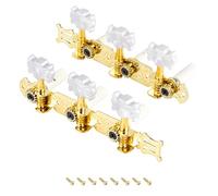 Banworks 3+3 Classical Guitar Tuners Machine Heads 3L3R Guitar Tuning Pegs Keys for Classical Guitars JT/JXQ-11-L Golden with White Pearl Button