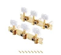 Banworks 3+3 Classical Guitar Tuners Machine Heads 3L3R Guitar Tuning Pegs Keys for Classical Guitars JT/JXQ-11-S Golden with White Pearl Button