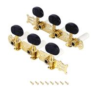 Banworks 3+3 Classical Guitar Tuners Machine Heads 3L3R Guitar Tuning Pegs Keys for Classical Guitars JT/JXQ-11-L Golden with Black Button