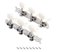 Banworks 3+3 Classical Guitar Tuners Machine Heads 3L3R Guitar Tuning Pegs Keys for Classical Guitars JT/JXQ-11-L Chrome with White Button