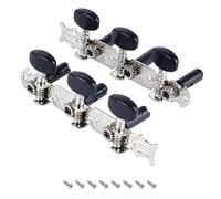 Banworks 3+3 Classical Guitar Tuners Machine Heads 3L3R Guitar Tuning Pegs Keys for Classical Guitars JT/JXQ-11-L Chrome with Black Button