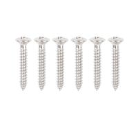 Banworks 3.5x25mm M3.5 Countersunk Oval Head Electric Guitar Fixed Bridge Mounting Screws Hardtail Bridge Mounting Screw for Squier Stratocaster Strat ST Tele or Bass Bridge 6Pcs JT/QQLS-01 Chrome