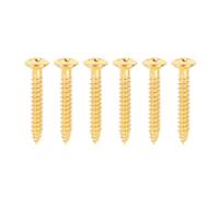 Banworks 3.5x25mm M3.5 Countersunk Oval Head Electric Guitar Fixed Bridge Mounting Screws Hardtail Bridge Mounting Screw for Squier Stratocaster Strat ST Tele Bass Bridge Pack of 6 JT/QQLS-01 Golden