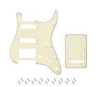 Banworks 3-Ply Electric Guitar HSS Pickguard & Backplate Tremolo Cover Set | ST Scratch Plate & Trem Cavity Cover Set Fits USA/Mexican Fender Modern Standard Stratocaster Strat JT/HB-09 Cream
