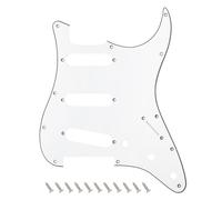 Banworks 3-Ply Electric Guitar Pickguard 11-Hole American ST SSS Pickguard | Guitar Scratch Plate for USA/Mexican Fender Modern Style Standard Stratocaster Strat ST JT/HB-01 White