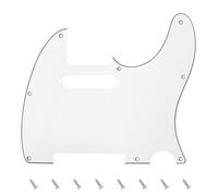 Banworks 3-Ply Electric Guitar Pickguard 8-Hole American TL Pickguard | Guitar Scratch Plate with 2 Pickup Mount Holes for US/MX Fender Modern Tele Telecaster JT/HB-03 White