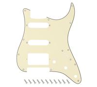 Banworks 3-Ply HSS Electric Guitar Pickguard 11-Hole American ST Pickguard | Square Corner 2-Screw Humbucker Cutout for USA/Mexican Fender Modern Style Standard Stratocaster Strat ST JT/HB-02 Cream