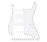 Banworks 3-Ply HSS Electric Guitar Pickguard 11-Hole American ST Pickguard | Square Corner 2-Screw Humbucker Cutout for USA/Mexican Fender Modern Style Standard Stratocaster Strat ST JT/HB-02 White
