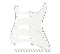 Banworks 3 Ply Strat SSS Pickguard 11-Hole Electric Guitar Pickguard Scratch Plate for USA/Mexican Modern Style Standard Stratocaster ST JT/HB-01 Vintage White