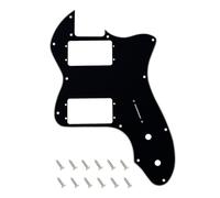 Banworks 3 Ply Tele HH Pickguard 12 Holes Wide Range Pickup Slot Cover Telecaster Pickguard Scratch Plate for USA/Mexican Fender Vintage 72 Tele Thinline Style Electric Guitar JT-HB-07 Black