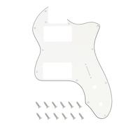 Banworks 3 Ply Tele HH Pickguard 12 Holes Wide Range Pickup Slot Cover Telecaster Pickguard Scratch Plate for USA/Mexican Fender Vintage 72 Tele Thinline Style Electric Guitar JT-HB-07 Vintage White