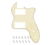 Banworks 3 Ply Tele HH Pickguard 12 Holes Wide Range Pickup Slot Cover Telecaster Pickguard Scratch Plate for USA/Mexican Fender Vintage 72 Tele Thinline Style Electric Guitar JT-HB-07 Cream