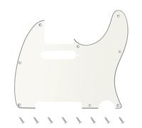Banworks 3 Ply Tele Pickguard 8-Hole Electric Guitar Pickguard Scratch Plate for USA/Mexican Modern Style Standard Tele Telecaster JT/HB-03 Vintage White
