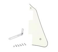 Banworks 3-Ply USA LP Pickguard with Stainless Steel Pickguard Bracket | LP Pickguard Scratch Plate 2-Hole Electric Guitar Pickguard for USA Gibson Les Paul LP JT/HBTZ-01 Vintage White