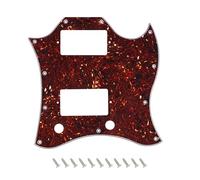 Banworks 3-Ply USA SG Standard Pickguard 11-Hole Batwing Full Face Large Pickguard Scratch Plate for Gibson SG Standard Modern Series JT/HB-26 Dark Brown Tortoiseshell