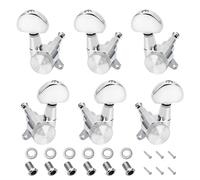 Banworks 3L3R Guitar Locking Tuning Pegs 16:1 Ratio Sealed Guitar String Tuning Keys Machines with 45 Degree Fixing Tag for Les Paul LP SG Guitar 6Pcs JT/ZSJXQ-03 Chrome with Half Round Button