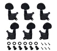 Banworks 3L3R Guitar Tuning Pegs Keys 15:1 Guitar String Tuning Keys Machines with 45 Degree Fixing Tag for '60s Les Paul LP SG Electric Acoustic Guitar Pack of 6 JT/JXQ-04 Black Half Round Button