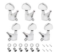 Banworks 3L3R Guitar Tuning Pegs Keys 15:1 Guitar String Tuning Keys Machines with 45 Degree Fixing Tag for '60s Les Paul LP SG Electric Acoustic Guitar Pack of 6 JT/JXQ-04 Chrome Half Round Button