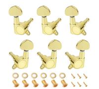 Banworks 3L3R Guitar Tuning Pegs Keys 15:1 Guitar String Tuning Keys Machines with 45 Degree Fixing Tag for '60s Les Paul LP SG Electric Acoustic Guitar Pack of 6 JT/JXQ-04 Golden Half Round Button
