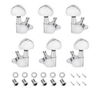 Banworks 3L3R Guitar Tuning Pegs Keys 15:1 Guitar String Tuning Keys Machines with 90 Degree Fixing Tag for '60s Les Paul LP Electric Acoustic Guitar Pack of 6 JT/JXQ-05 Chrome Half Round Button
