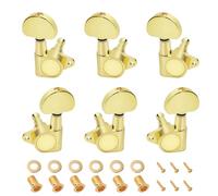 Banworks 3L3R Guitar Tuning Pegs Keys 15:1 Guitar String Tuning Keys Machines with 90 Degree Fixing Tag for '60s Les Paul LP Electric Acoustic Guitar Pack of 6 JT/JXQ-05 Golden Half Round Button