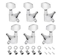 Banworks 3L3R Guitar Tuning Pegs Keys 15:1 Ratio Guitar String Tuning Keys Machines with 45 Degree Fixing Tag for Les Paul LP SG Electric or Acoustic Guitar Pack of 6 JT/JXQ-04 Chrome
