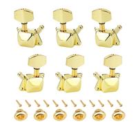 Banworks 3L3R Guitar Tuning Pegs Keys 15:1 Ratio Semi-Closed Guitar String Tuning Keys Machines with 45 Degree Fixing Tag for Les Paul LP SG Electric or Acoustic Guitar Pack of 6 JT/JXQ-13 Golden