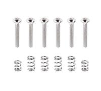 Banworks #4-40 UNC x 5/8" Stainless Steel Saddle Intonation Screws Saddle Length Adjustment Screws Set with 4 Long+2 Short Springs for Fender Strat ST Electric Guitar Set of 6 JT/QMLS-03 Chrome