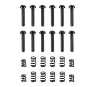 Banworks #4-40 UNC x 5/8" Stainless Steel Saddle Intonation Screws Saddle Length Adjustment Screws Set with 4 Long+2 Short Springs for Fender Strat ST Electric Guitar Set of 12 JT/QMLS-03 Black