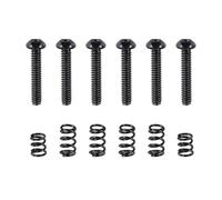Banworks #4-40 UNC x 5/8" Stainless Steel Saddle Intonation Screws Saddle Length Adjustment Screws Set with 4 Long+2 Short Springs for Fender Stratocaster ST Electric Guitar Set of 6 JT/QMLS-03 Black