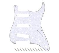 Banworks 4-Ply Electric Guitar Pickguard 11-Hole American ST SSS Pickguard | Guitar Scratch Plate for USA/Mexican Fender Modern Style Standard Stratocaster Strat ST JT/HB-01 White Pearl