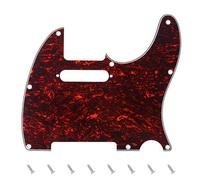 Banworks 4-Ply Electric Guitar Pickguard 8-Hole American TL Pickguard | Guitar Scratch Plate with 2 Pickup Mount Holes for US/MX Fender Modern Standard Tele Telecaster JT/HB-03 Red Tortoiseshell